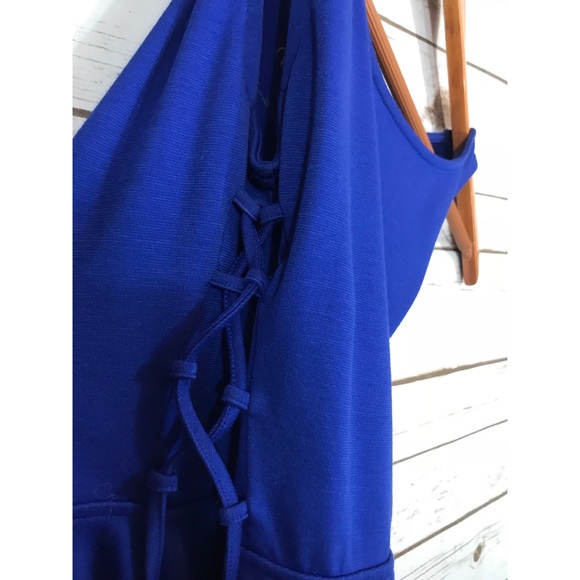 👀 side tie blue mini dress size small - Picture 4 of 7